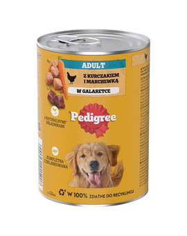 PEDIGREE Adult puszka 400g mokra karma pełnoporcjowa dla dorosłych psów z kurczakiem i marchewką w galaretce