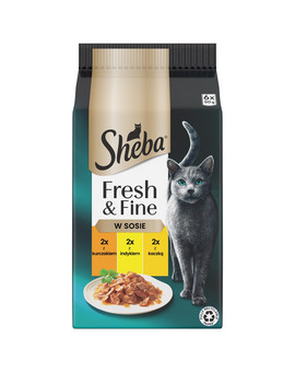 Fresh & Fine saszetki 6x50 g mokra karma dla kotów w sosie z kurczakiem, z indykiem, z kaczką