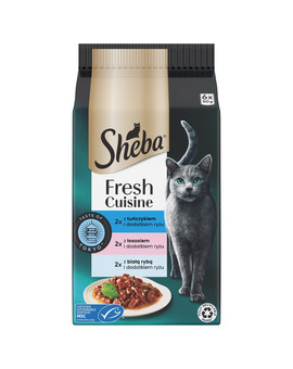 Fresh Cuisine Taste of Tokyo saszetki 6x50g mokra karma pełnoporcjowa dla dorosłych kotów z tuńczykiem, z łososiem, z białą rybą i dodatkiem ryżu