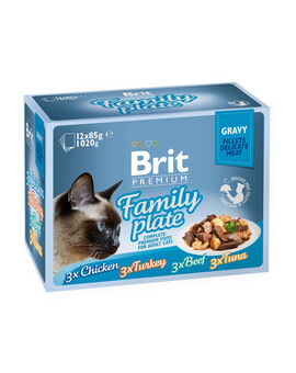 Premium by Nature Cat Delicate Fillets in Gravy Family Plate 12x85g mokra karma w sosie dla dorosłych kotów