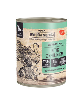 Indyk z królikiem mokra karma dla psów 800 g