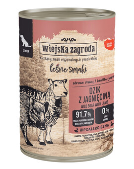 Leśne smaki Dzik z jagnięciną mokra karma dla psów starszych 400 g