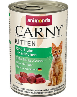 Carny Puszka Kitten Wołowina/Kurczak/Królik 400 g
