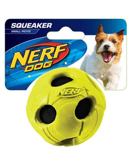 Owinięta piszcząca piłka S zielona/niebieska