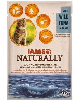 Naturally Adult Cat with Wild Tuna in Gravy 85 g