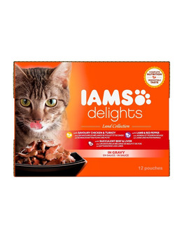 Cat Delights Adult All Breeds Land In Gravy Pouch 12 X 85 g