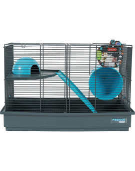 Klatka Indoor 50 cm Dla Myszek, Podwójna Kol. Szary/Niebieski