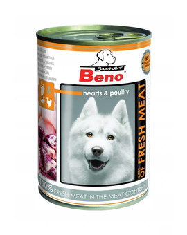 Super BENO Meat drób z sercami mokra karma dla dorosłych psów 400 g