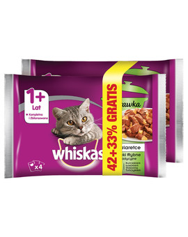 Adult Potrawka 7x 4x85g Smaki Rybne - mokra karma dla kotów w galaretce (z kurczakiem, z łososiem, z wołowiną, z tuńczykiem) saszetka 1+1 za 50%