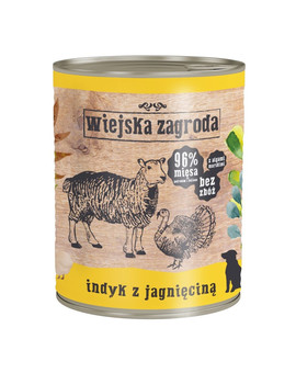 Indyk z jagnięciną 800 g bezzbożowa karma dla psa
