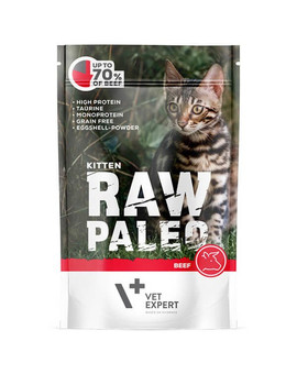 RAW PALEO Kitten beef 100 g mokra karma dla kociąt wołowina