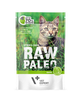 RAW PALEO Sterilised game 100 g mokra karma dla kastrowanych kotów dziczyzna