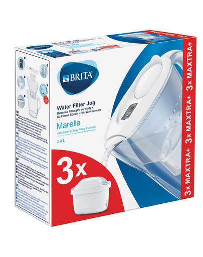 Marella Maxtra+ Dzbanek filtrujący 2,4 l biały + 3 wkłady