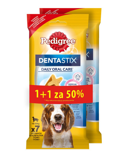 DentaStix (średnie rasy) przysmak dentystyczny dla psów 7szt. - 180 gx5 1 + 50% GRATIS