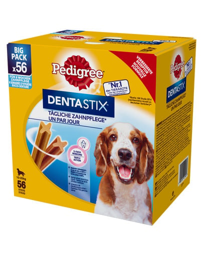 DentaStix (średnie rasy) przysmak dentystyczny dla psów 56 szt. - 8x180g
