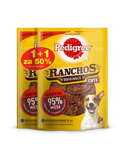 Ranchos Originals Cuts 65g x 3 - przysmak dla psów z wołowiną 1 + 50% GRATIS