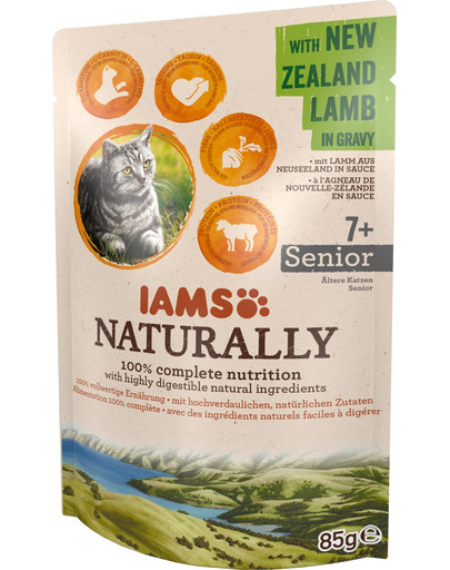 Naturally – mokra karma dla starszych kotów z jagnięciną nowozelandzką w sosie