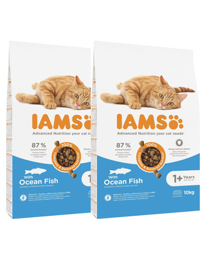 IAMS for Vitality dla dorosłych kotów z rybami oceanicznymi 20 kg (2 x 10 kg)