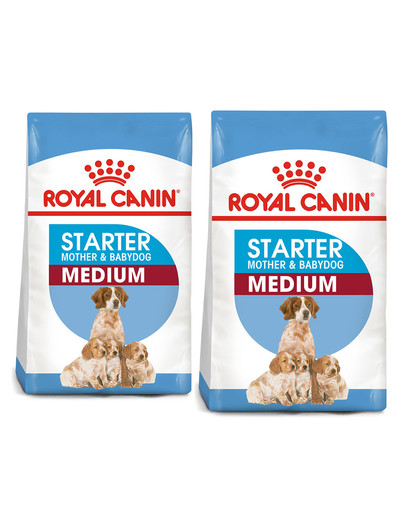 ROYAL CANIN Medium Starter Mother&Babydog 24 kg (2 x 12 kg) karma sucha dla suk w ciąży, w okresie laktacji i szczeniąt, od 4 do 8 tygodnia życia, ras średnich