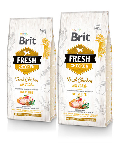 BRIT Fresh chicken with potato adult great life 24 kg (2 x 12 kg)