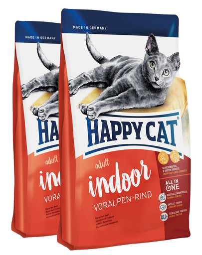 HAPPY CAT Fit & Well IndoorAdult Wołowina 20 kg (2 x 10 kg)