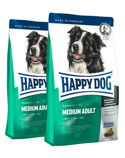 HAPPY DOG Fit & well adult medium 25 kg (2 x 12.5 kg)