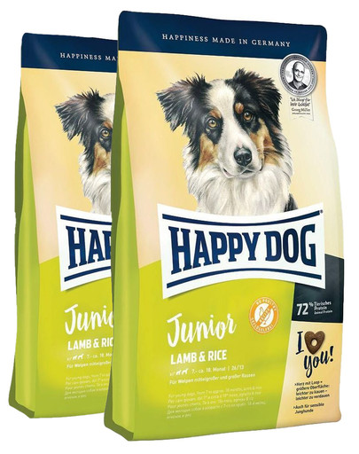 HAPPY DOG Junior Jagnięcina i Ryż 20 kg (2 x 10 kg)