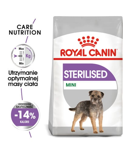 Mini Sterilised karma sucha dla psów dorosłych, ras małych, sterylizowanych 8 kg