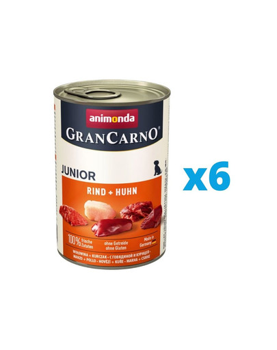 ANIMONDA GranCarno Junior zestaw z wołowiną i kurczakiem 6 x 400 g