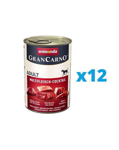 ANIMONDA GranCarno zestaw koktajl mięsny 12 x 400 g