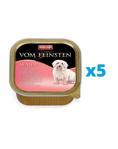 ANIMONDA Vom Feinsten Senior zestaw z sercem indyczym 5 x 150 g