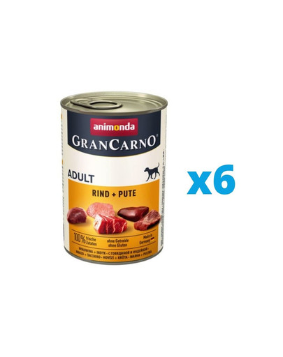 ANIMONDA GranCarno zestaw z wołowiną i indykiem 6 x 800 g