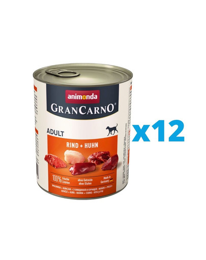 ANIMONDA GranCarno zestaw z wołowiną i kurczakiem 12 x 400 g