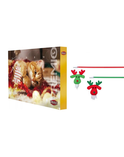 TRIXIE Zestaw świąteczny Kalendarz adwentowy + wędka zabawka dla kota