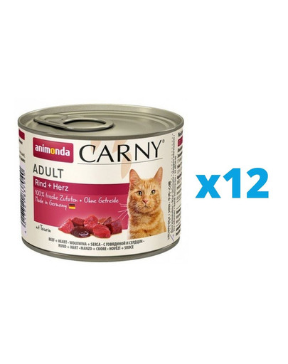 ANIMONDA Carny zestaw wołowina i serca 12 x 200 g