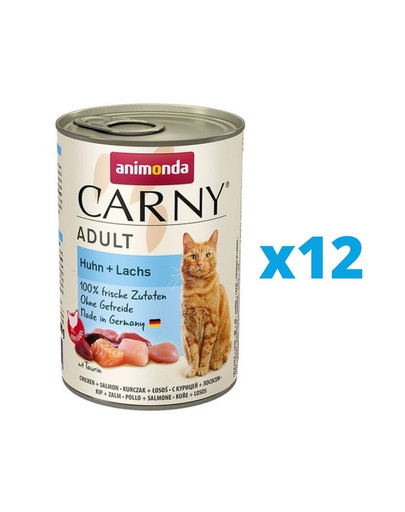 ANIMONDA Carny Adult zestaw kurczak i łosoś 12 x 400 g