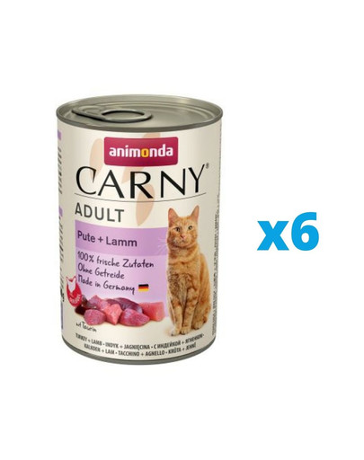 ANIMONDA Carny Adult zestaw indyk i jagnięcina 6 x 400 g