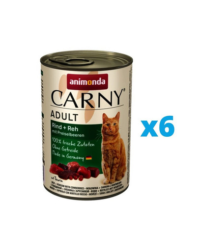 ANIMONDA Carny zestaw Wołowina/Sarna z Borówką 6 x 400 g