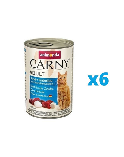 ANIMONDA Carny zestaw Wołowina/Dorsz z Korzeniem Pietruszki 6 x 400 g