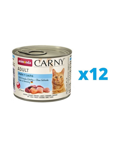 ANIMONDA Carny Adult zestaw kurczak i łosoś 12 x 200 g