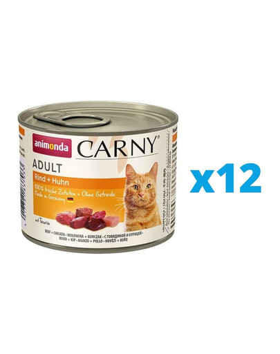ANIMONDA Carny zestaw Wołowina i kurczak 12 x 200 g