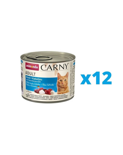 ANIMONDA Carny zestaw Wołowina/Dorsz z Korzeniem Pietruszki 12 x 200 g