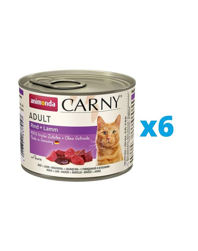 ANIMONDA Carny Adult zestaw wołowina i jagnięcina 6 x 200 g