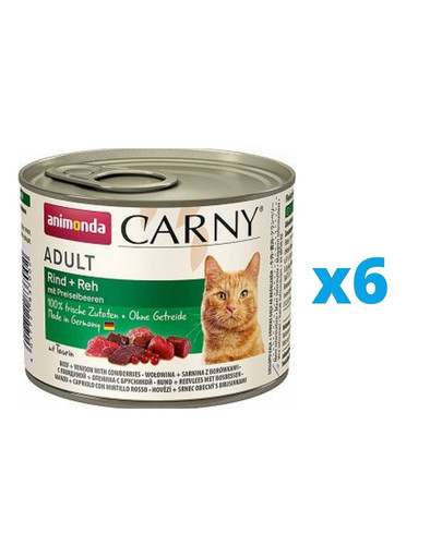 ANIMONDA Carny zestaw Wołowina/Sarnina z Borówką 6 x 200 g