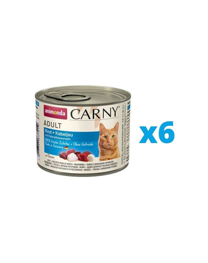ANIMONDA Carny zestaw Wołowina/Dorsz z Korzeniem Pietruszki 6 x 200 g