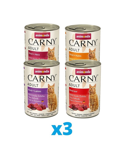 ANIMONDA Carny Mix Smaków z wołowiną 12 x 400 g