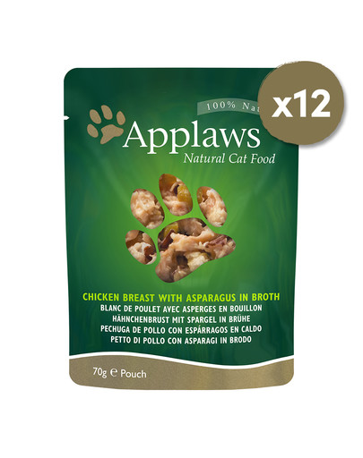 Cat Pouch 12 x 70 g mokra karma dla kota z kurczakiem i szparagami