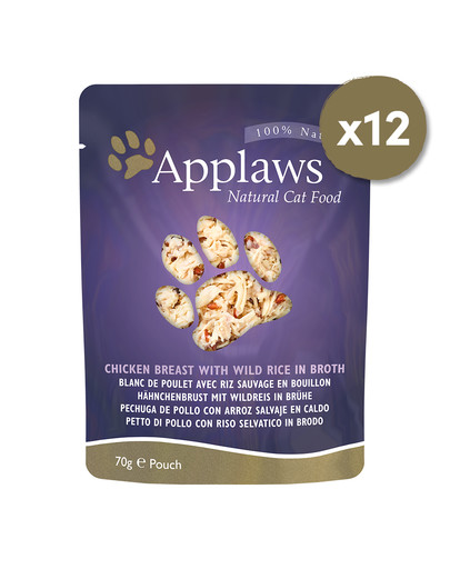 Cat Pouch 12 x 70 g mokra karma dla kota z kurczakiem i dzikim ryżem