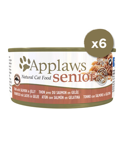 Cat Tin Senior 6 x 70 g mokra karma dla kota z tuńczykiem i łososiem
