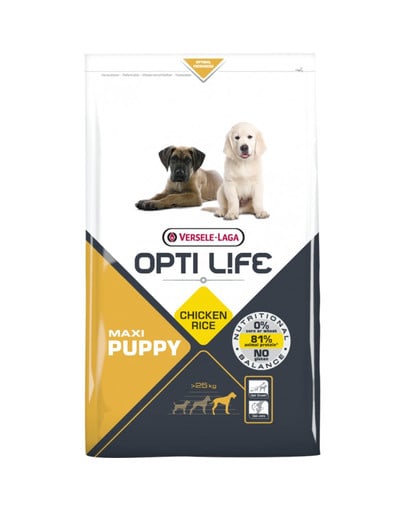 Opti Life Puppy Maxi 11.25 kg + 1.25kg GRATIS karma z drobiem dla szczeniąt ras dużych i olbrzymich